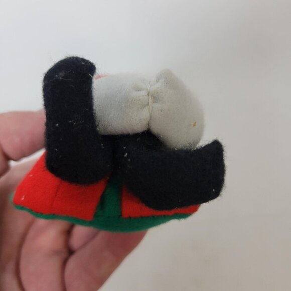 Vintage Green Red Christmas Knee Hugger Elf Japan Christmas Ornament Rubber Face - Picture 6 of 7